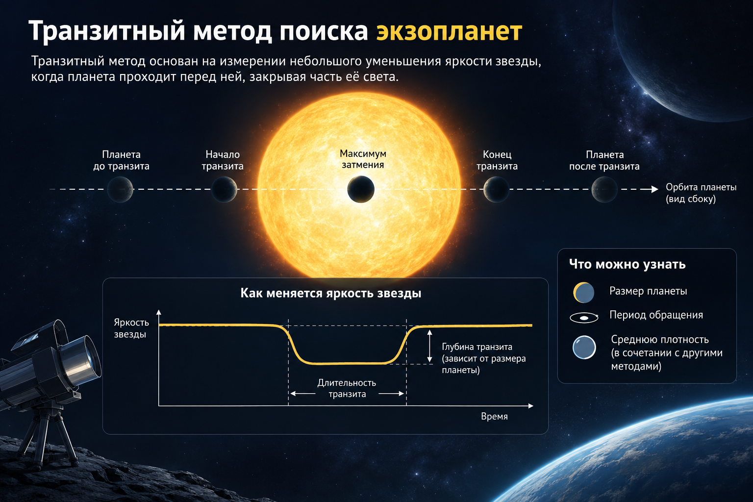 Транзитный метод поиска экзопланет