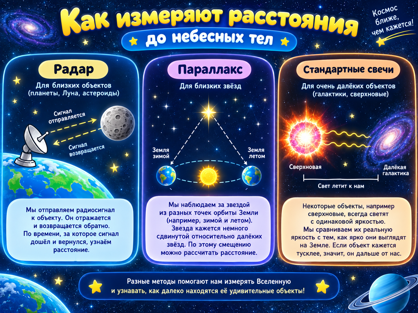 Как измеряют расстояния до небесных тел