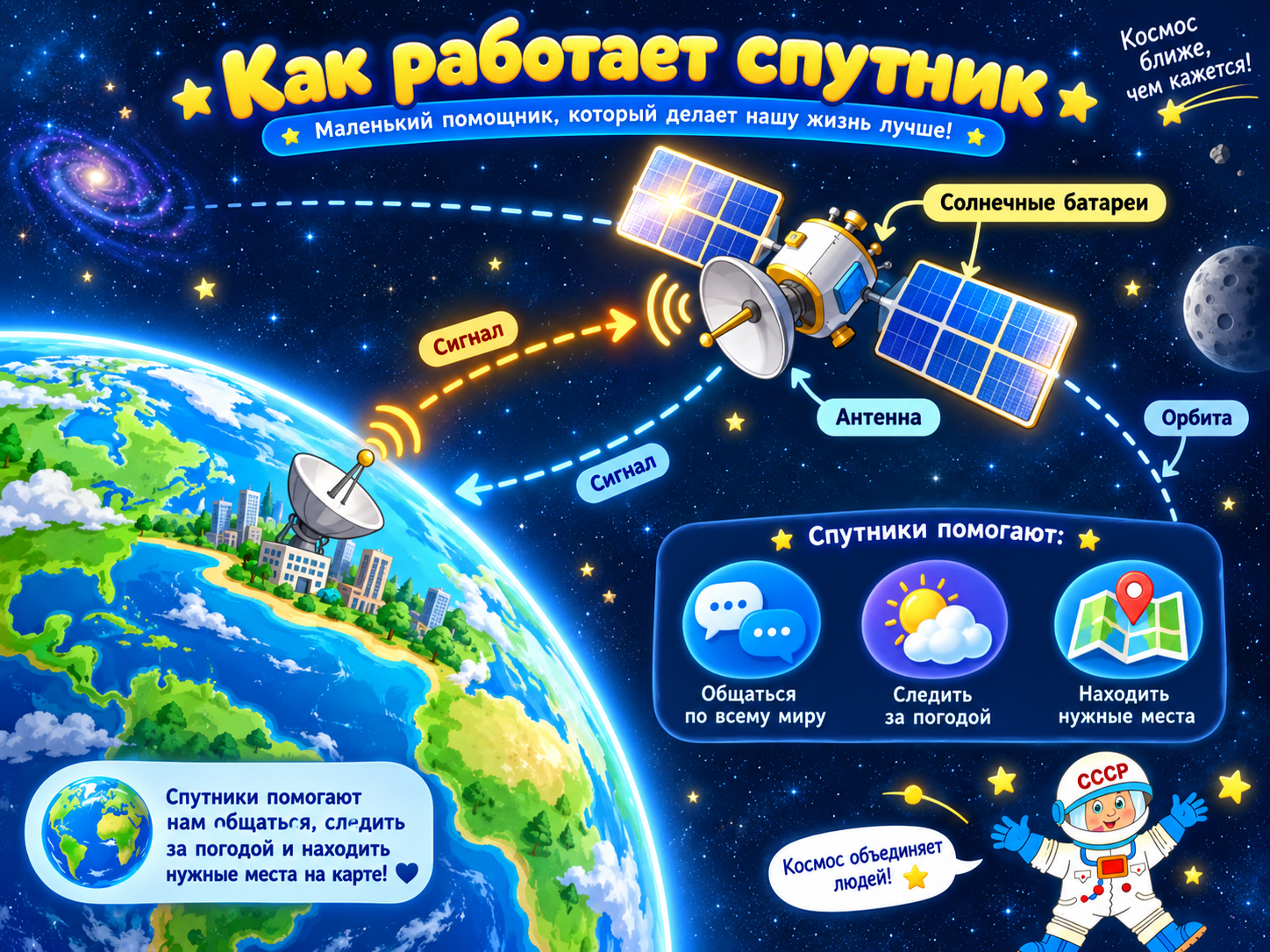 Как работает спутник